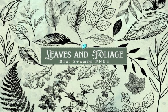 Download Leaves and Foliage Digi Stamps - Leaves Collection