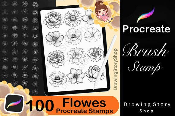 Download 100 Floral &amp; Botanical Procreate Stamps - Botanical Collection