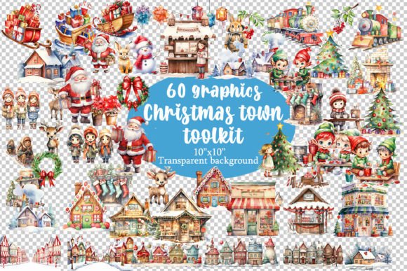 Download Watercolor Christmas Town Toolkit - Premium Resources