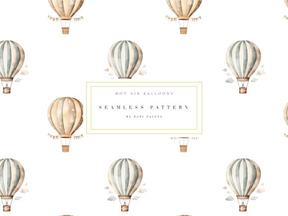 Download Hot Air Balloon Nursery Digital Paper - Premium Resources