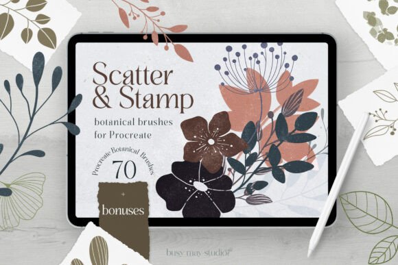 Download Botanical Procreate Stamp Brushes - Botanical Collection